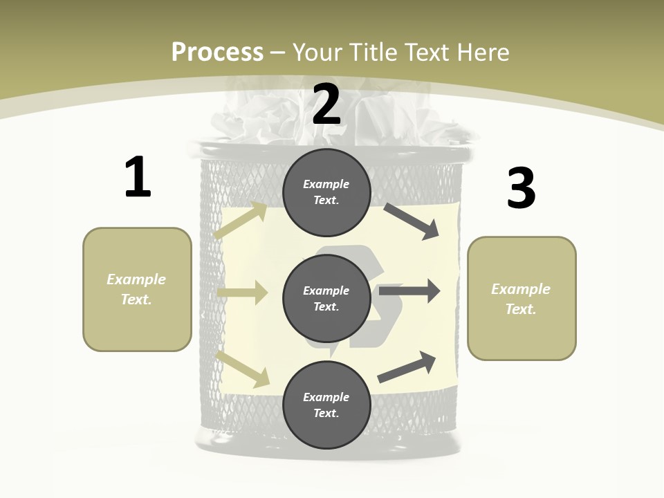A Trash Can With A Recycle On Top Of It PowerPoint Template