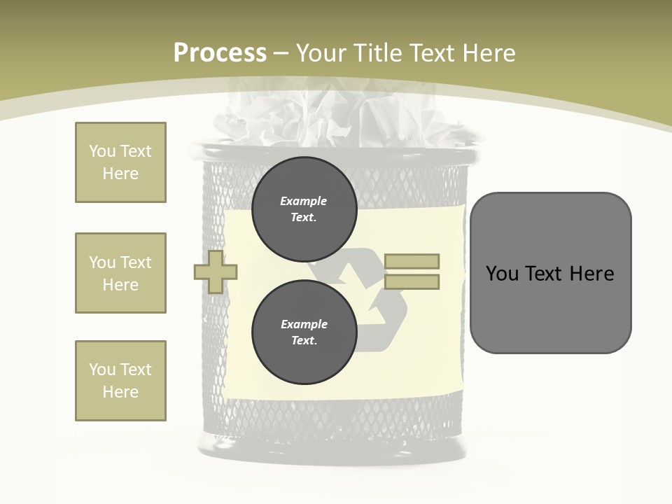 A Trash Can With A Recycle On Top Of It PowerPoint Template