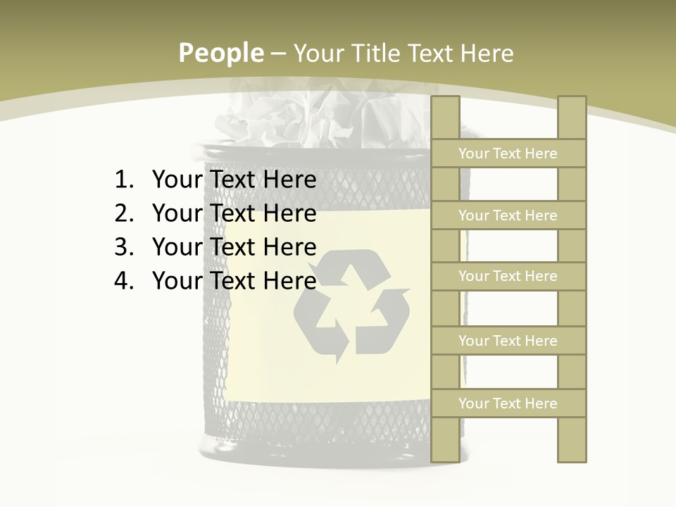 A Trash Can With A Recycle On Top Of It PowerPoint Template