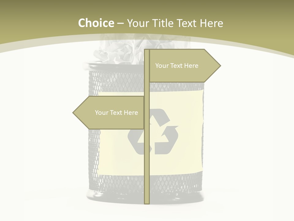 A Trash Can With A Recycle On Top Of It PowerPoint Template