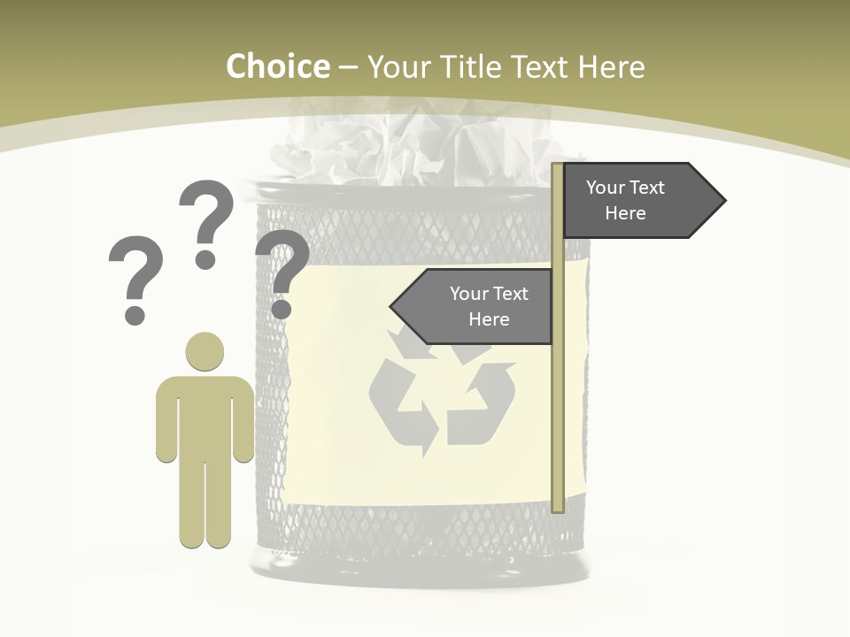 A Trash Can With A Recycle On Top Of It PowerPoint Template