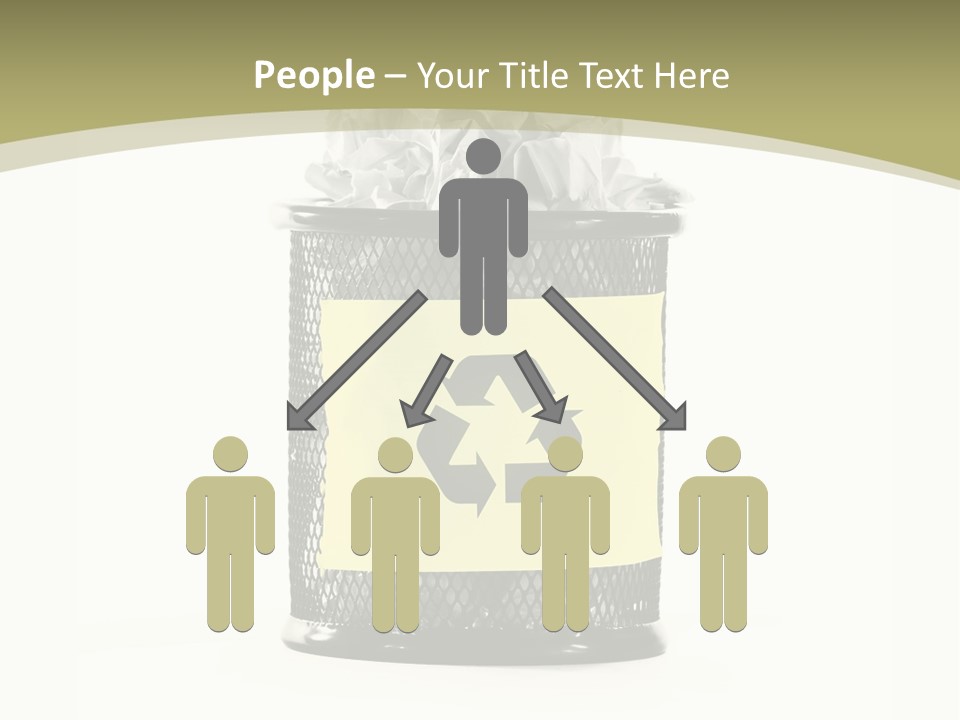 A Trash Can With A Recycle On Top Of It PowerPoint Template