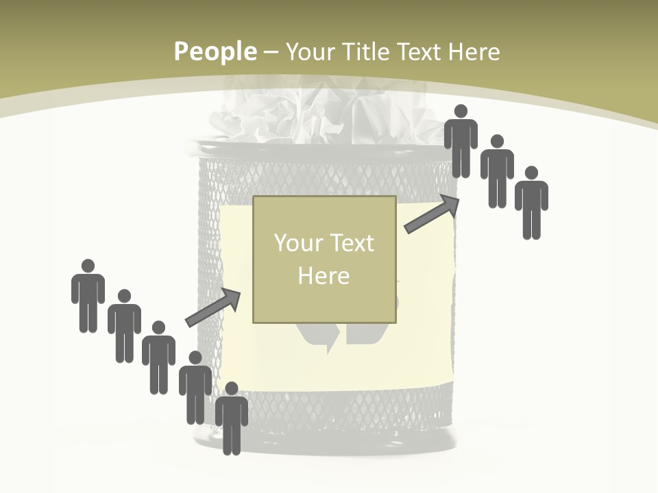 A Trash Can With A Recycle On Top Of It PowerPoint Template