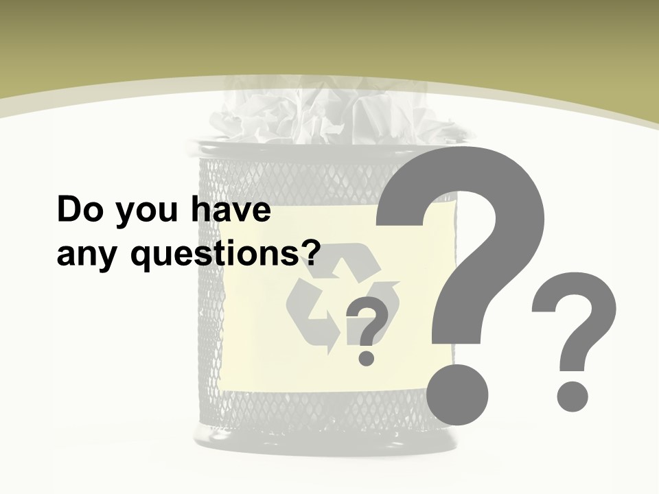 A Trash Can With A Recycle On Top Of It PowerPoint Template