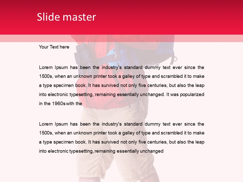Male Guy Backpacker PowerPoint Template