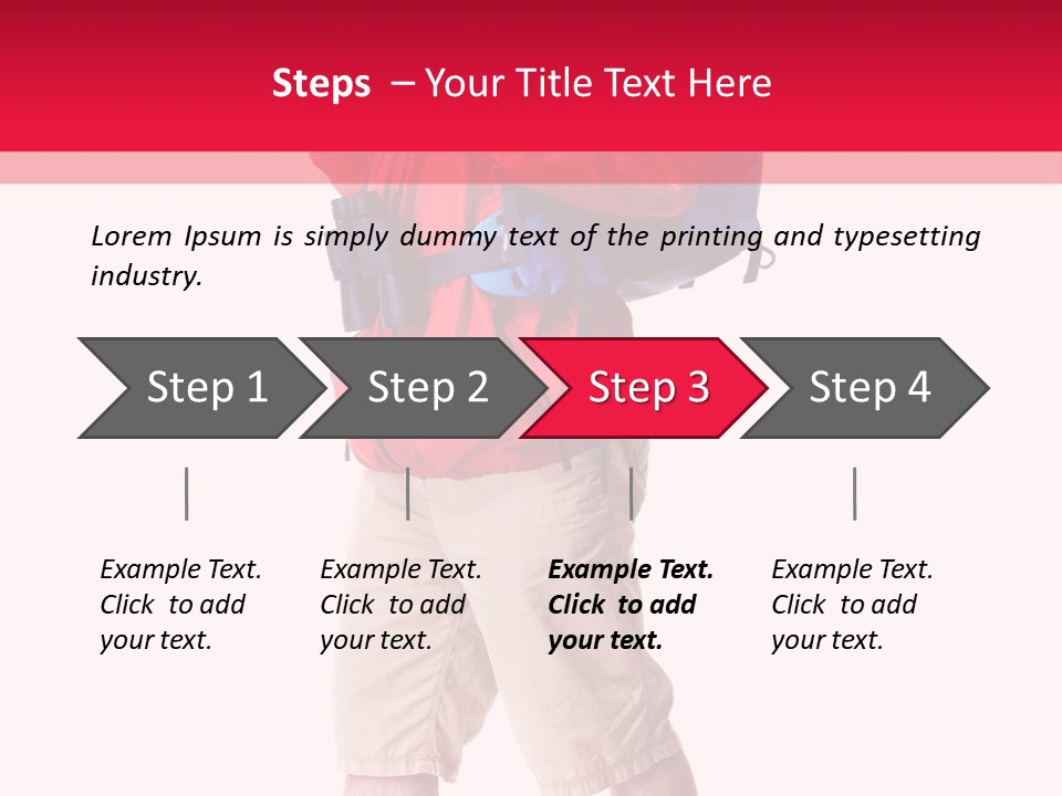 Male Guy Backpacker PowerPoint Template