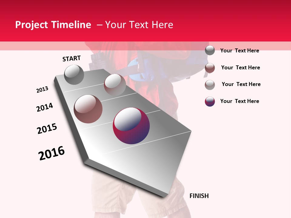 Male Guy Backpacker PowerPoint Template