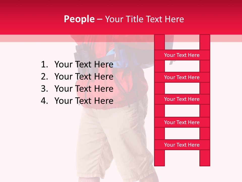 Male Guy Backpacker PowerPoint Template