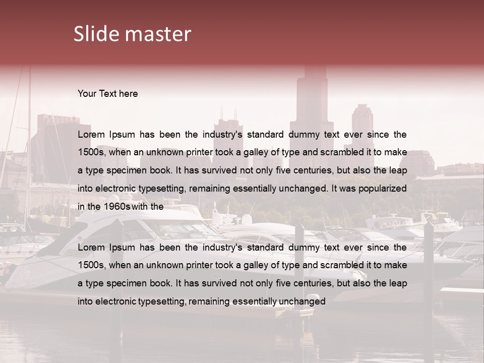 A Group Of Boats Are Docked In A Harbor PowerPoint Template