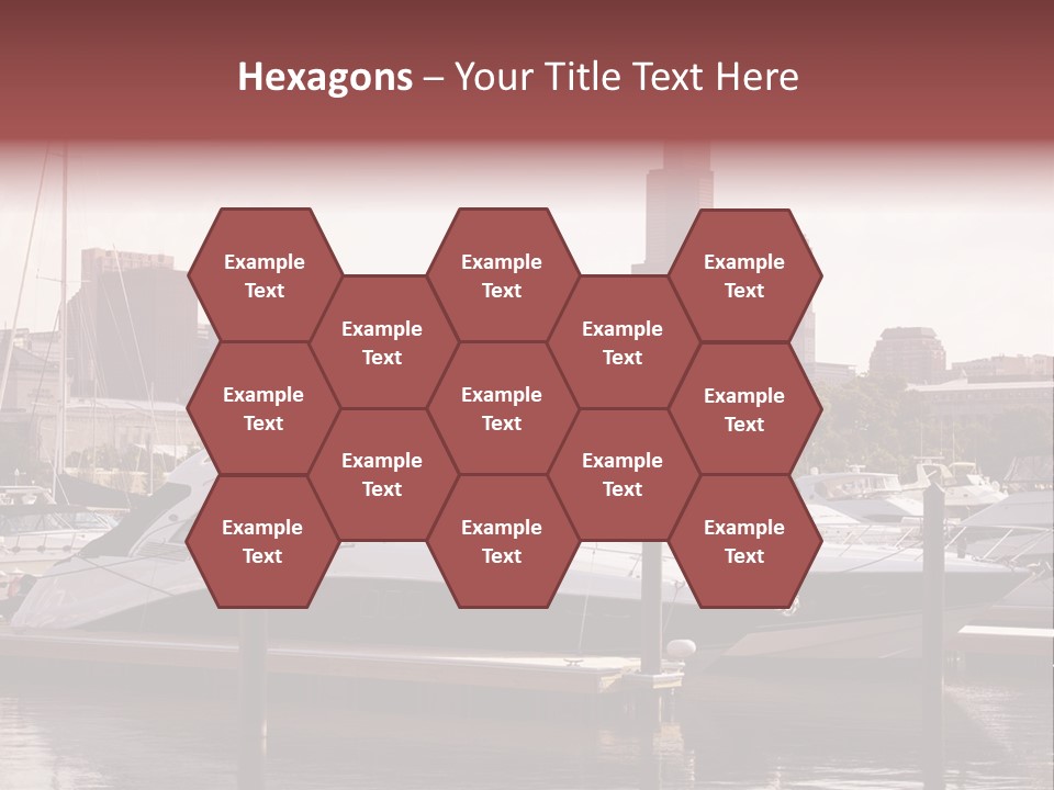 A Group Of Boats Are Docked In A Harbor PowerPoint Template