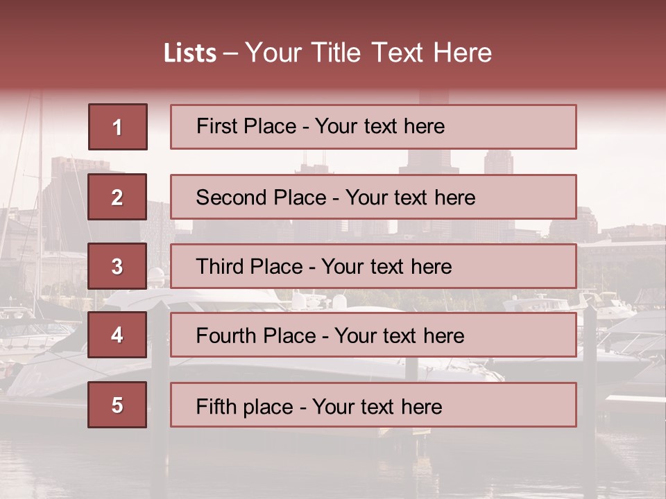 A Group Of Boats Are Docked In A Harbor PowerPoint Template
