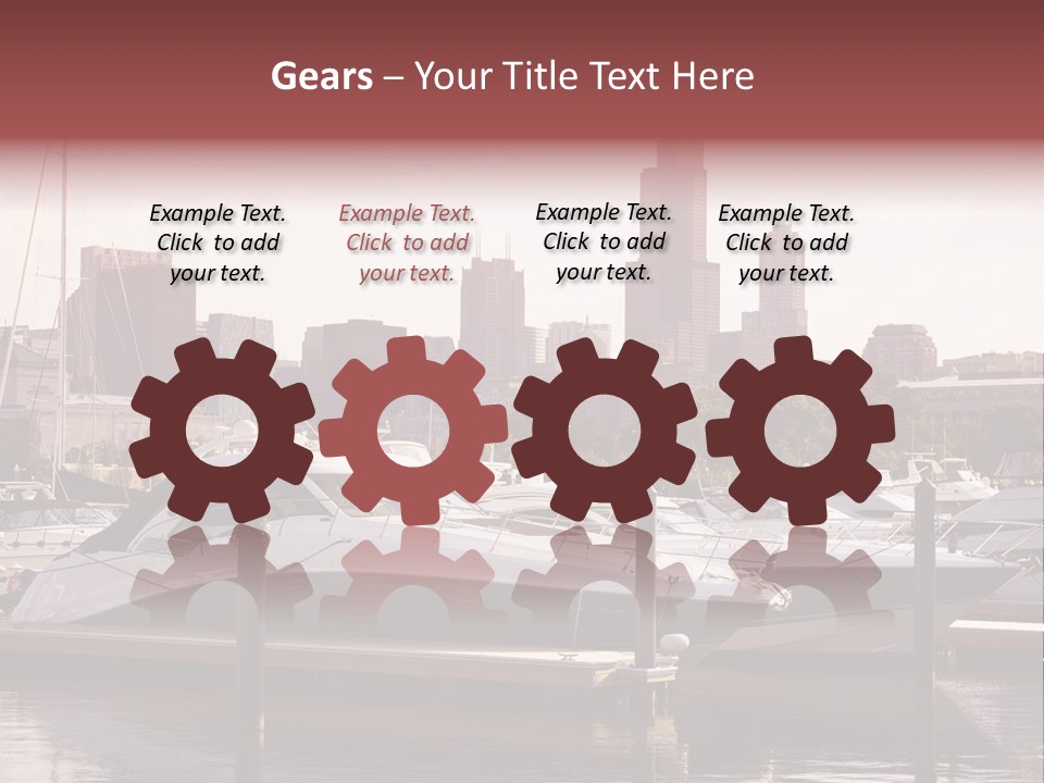 A Group Of Boats Are Docked In A Harbor PowerPoint Template