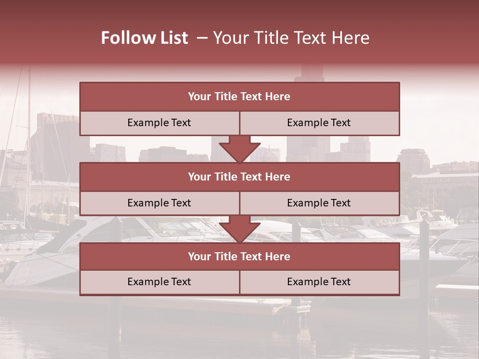 A Group Of Boats Are Docked In A Harbor PowerPoint Template