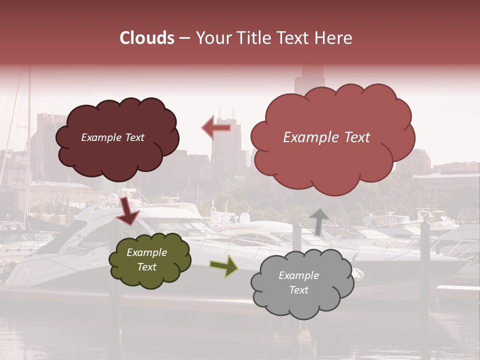 A Group Of Boats Are Docked In A Harbor PowerPoint Template