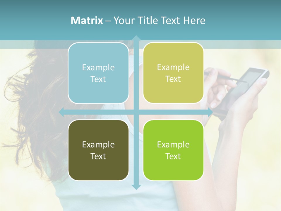 A Woman Holding A Cell Phone In Her Hand PowerPoint Template