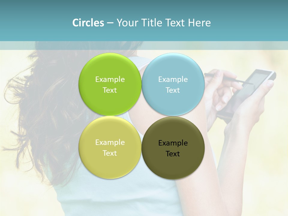 A Woman Holding A Cell Phone In Her Hand PowerPoint Template
