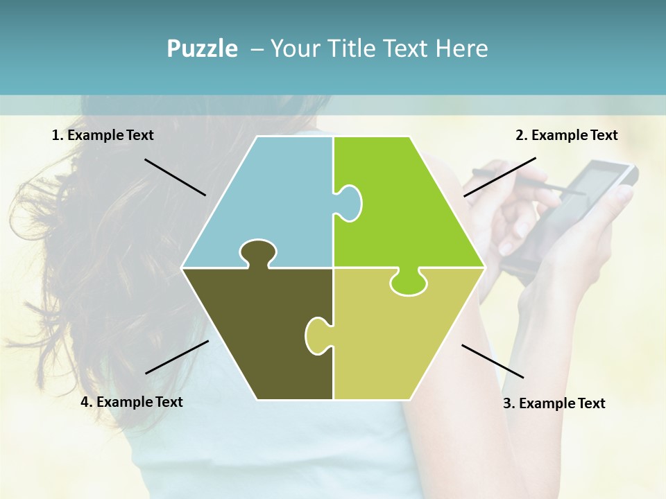 A Woman Holding A Cell Phone In Her Hand PowerPoint Template