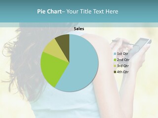 A Woman Holding A Cell Phone In Her Hand PowerPoint Template