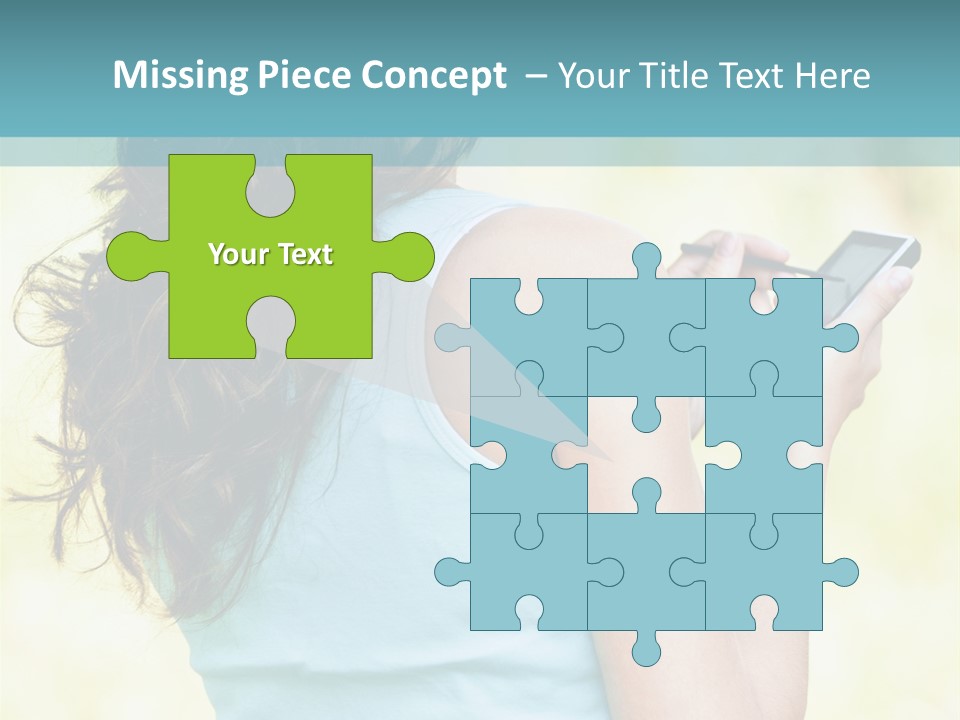 A Woman Holding A Cell Phone In Her Hand PowerPoint Template