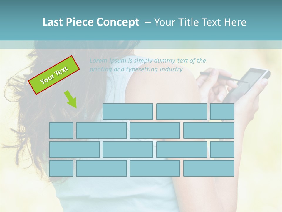 A Woman Holding A Cell Phone In Her Hand PowerPoint Template