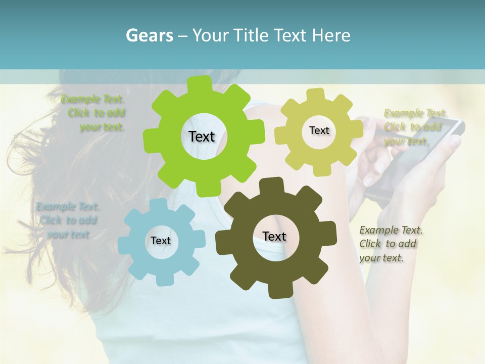 A Woman Holding A Cell Phone In Her Hand PowerPoint Template