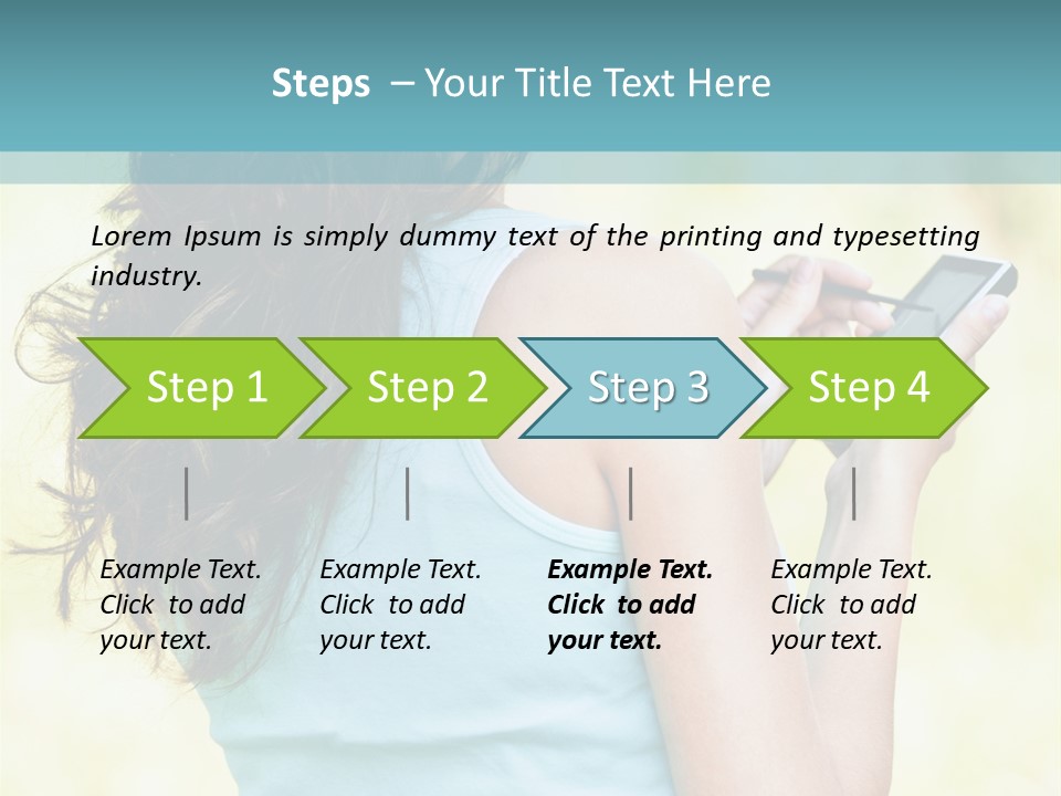A Woman Holding A Cell Phone In Her Hand PowerPoint Template
