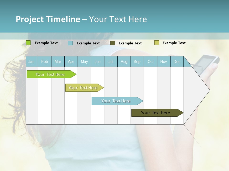 A Woman Holding A Cell Phone In Her Hand PowerPoint Template