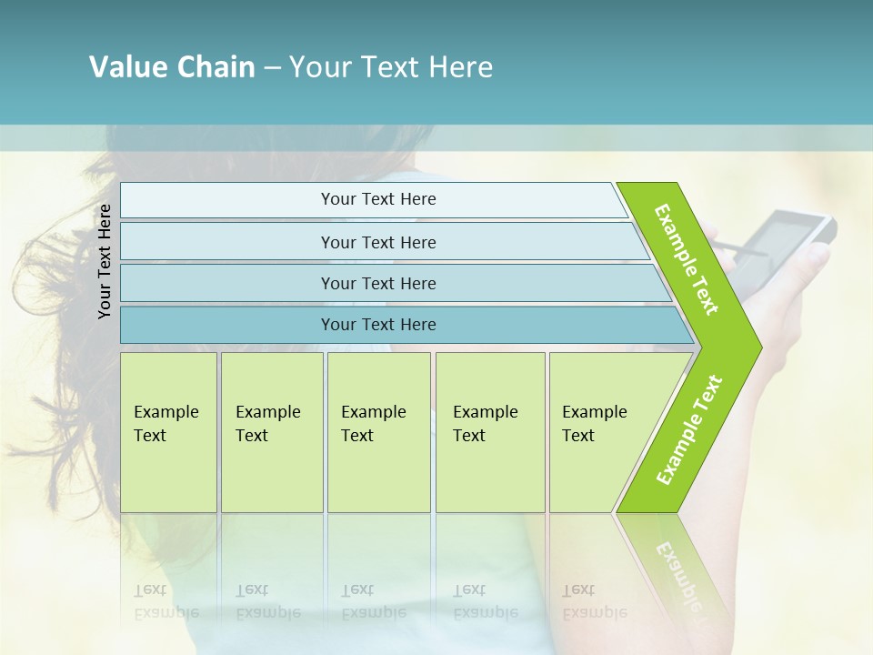 A Woman Holding A Cell Phone In Her Hand PowerPoint Template