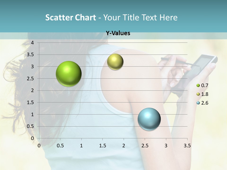 A Woman Holding A Cell Phone In Her Hand PowerPoint Template