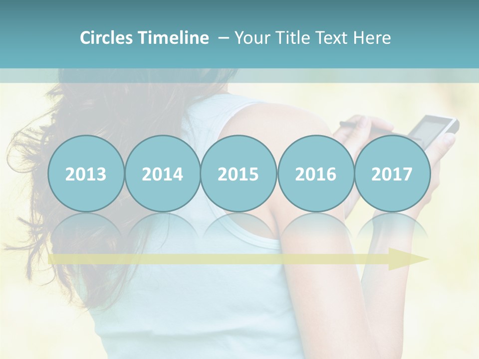 A Woman Holding A Cell Phone In Her Hand PowerPoint Template