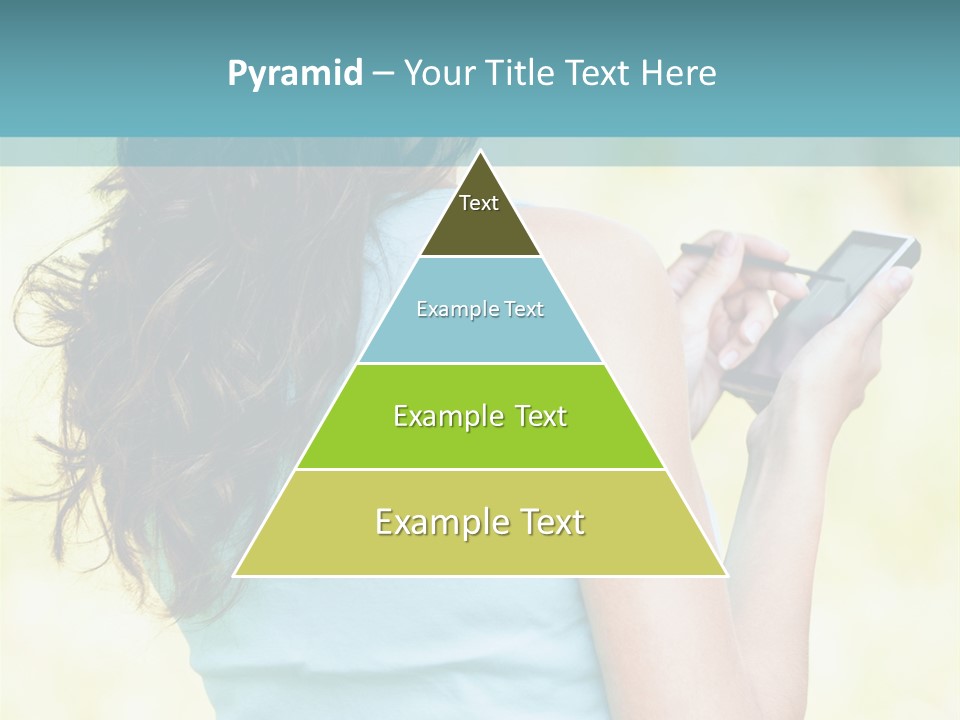 A Woman Holding A Cell Phone In Her Hand PowerPoint Template