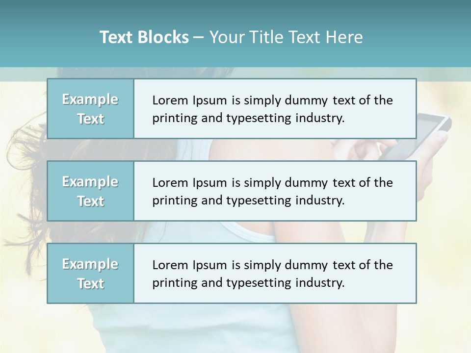 A Woman Holding A Cell Phone In Her Hand PowerPoint Template