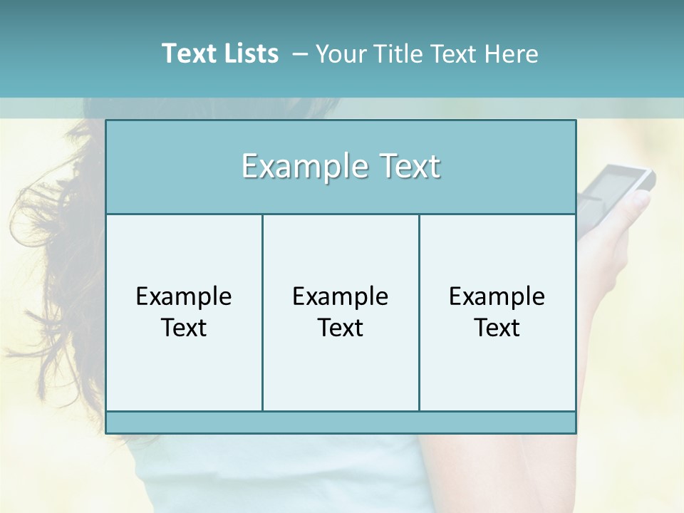 A Woman Holding A Cell Phone In Her Hand PowerPoint Template