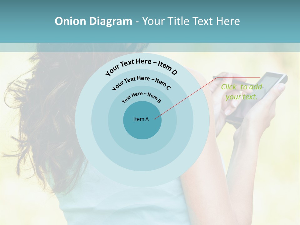 A Woman Holding A Cell Phone In Her Hand PowerPoint Template