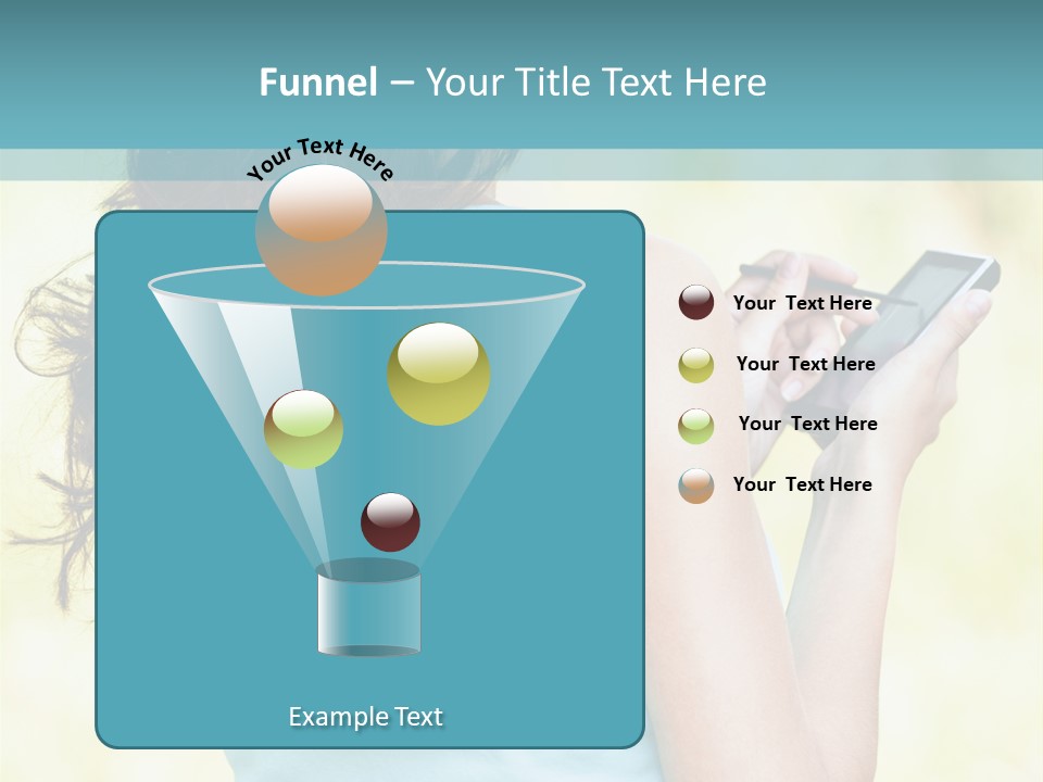 A Woman Holding A Cell Phone In Her Hand PowerPoint Template