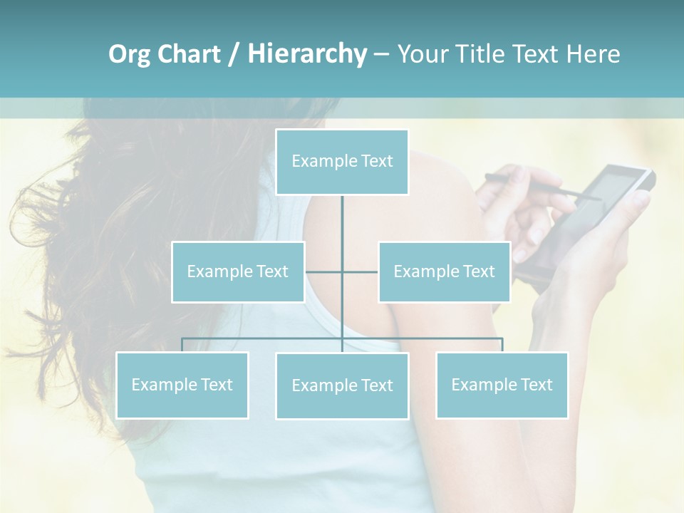 A Woman Holding A Cell Phone In Her Hand PowerPoint Template