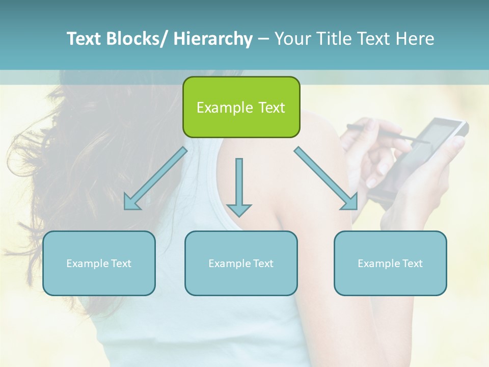 A Woman Holding A Cell Phone In Her Hand PowerPoint Template