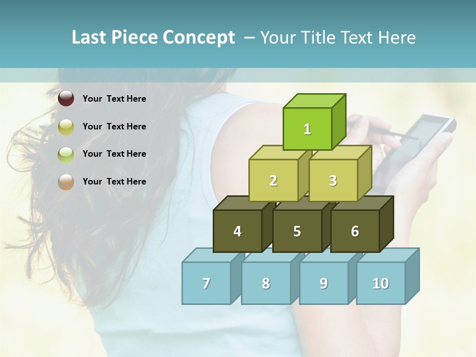 A Woman Holding A Cell Phone In Her Hand PowerPoint Template