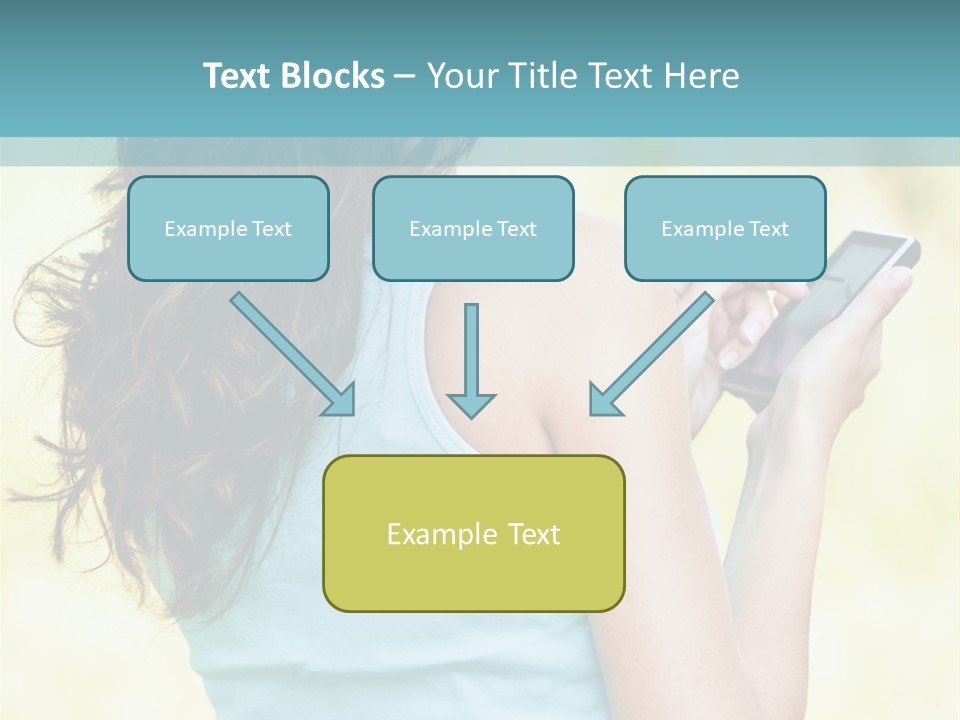 A Woman Holding A Cell Phone In Her Hand PowerPoint Template