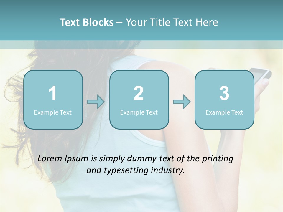 A Woman Holding A Cell Phone In Her Hand PowerPoint Template