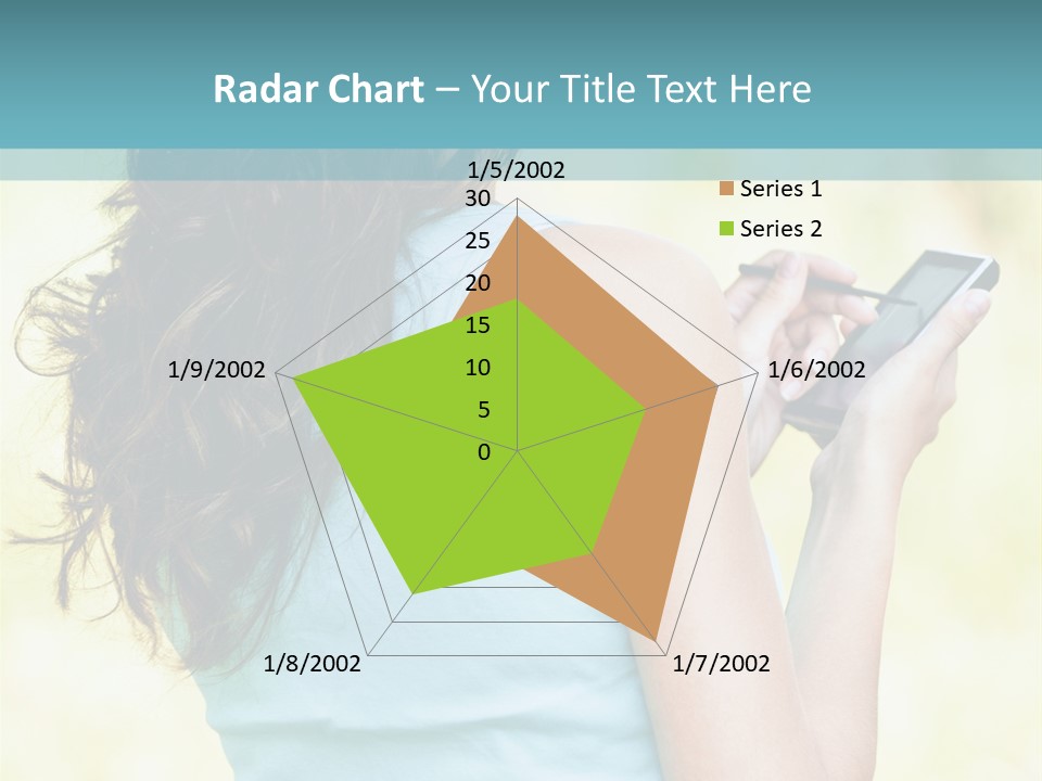 A Woman Holding A Cell Phone In Her Hand PowerPoint Template