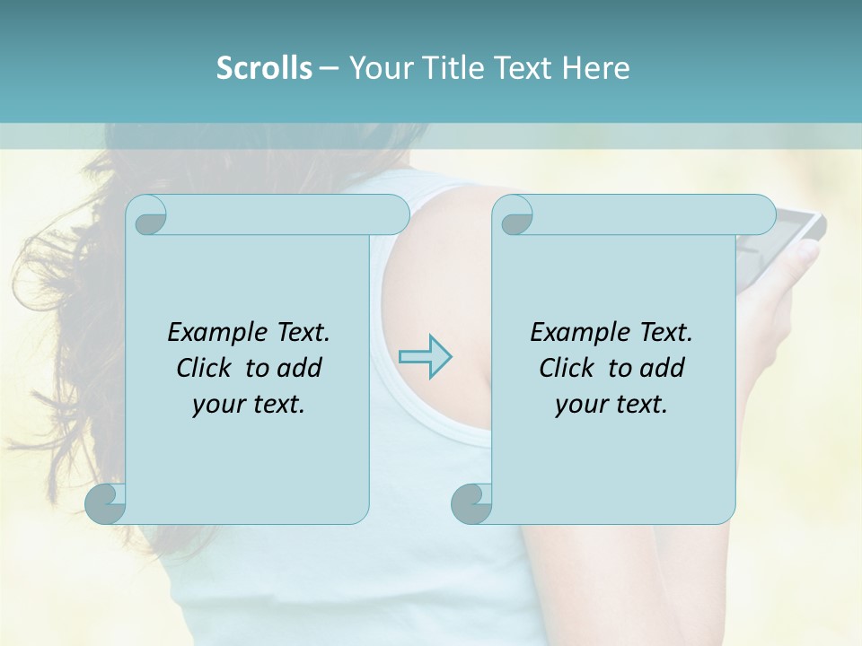 A Woman Holding A Cell Phone In Her Hand PowerPoint Template