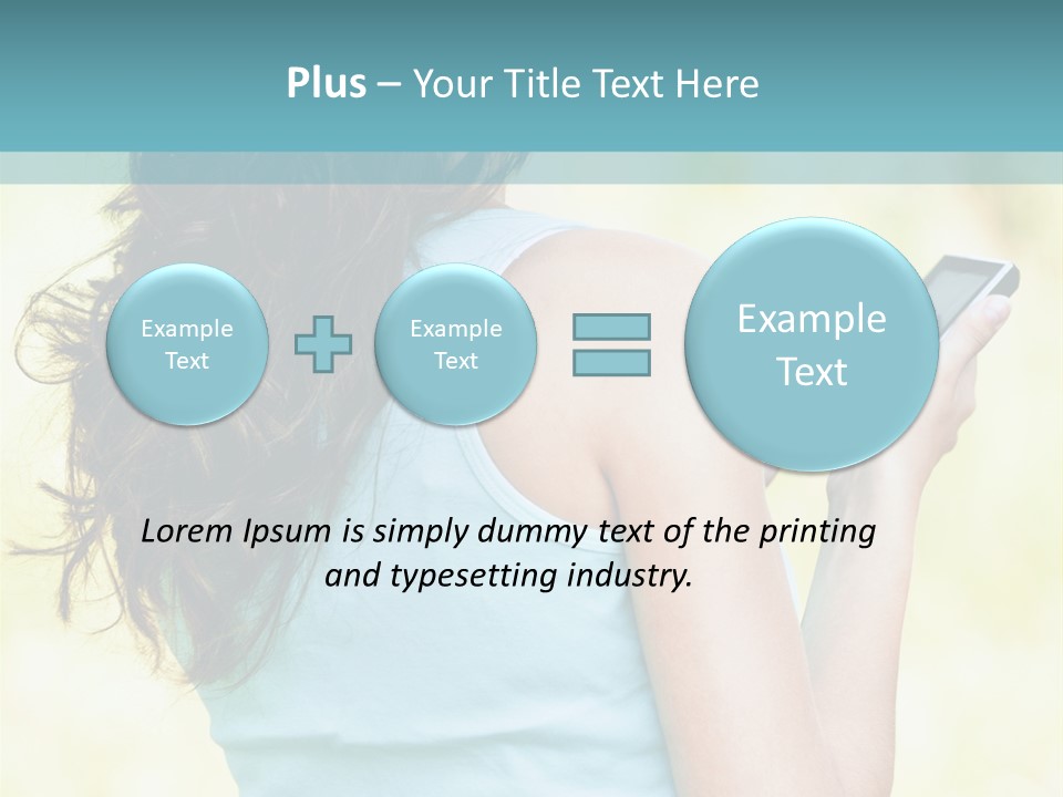 A Woman Holding A Cell Phone In Her Hand PowerPoint Template