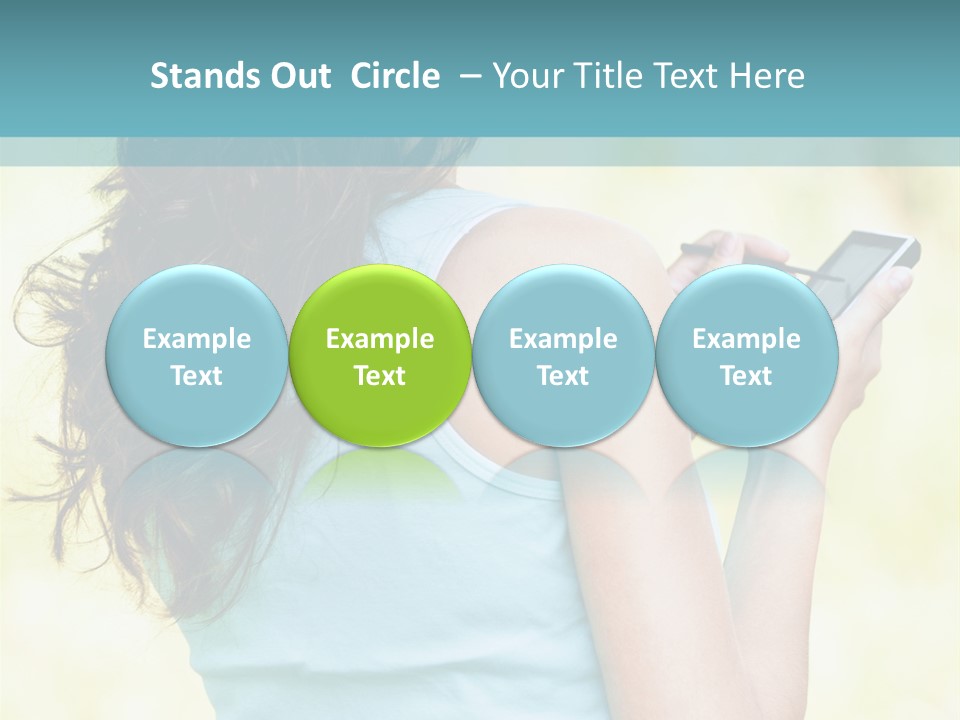 A Woman Holding A Cell Phone In Her Hand PowerPoint Template