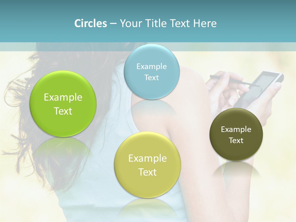 A Woman Holding A Cell Phone In Her Hand PowerPoint Template