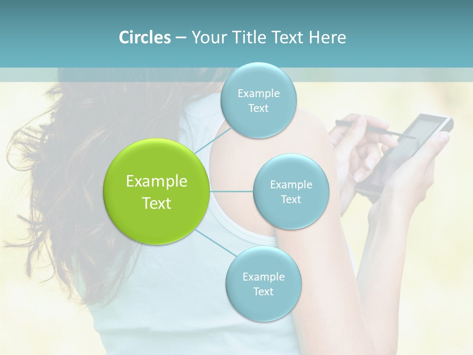 A Woman Holding A Cell Phone In Her Hand PowerPoint Template