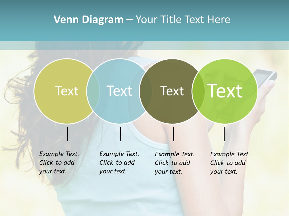 A Woman Holding A Cell Phone In Her Hand PowerPoint Template