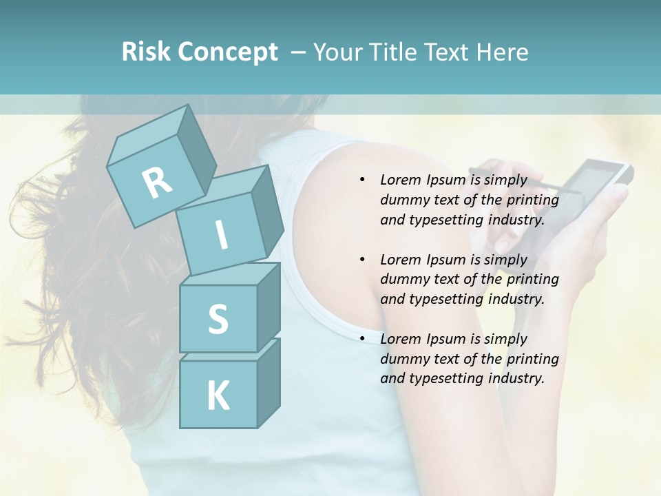 A Woman Holding A Cell Phone In Her Hand PowerPoint Template