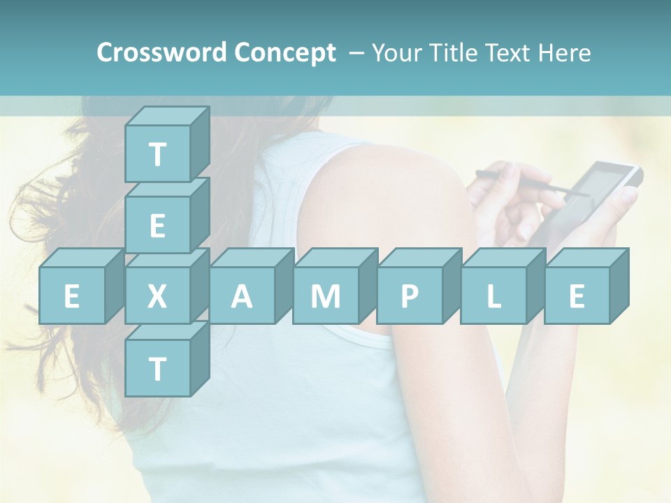 A Woman Holding A Cell Phone In Her Hand PowerPoint Template