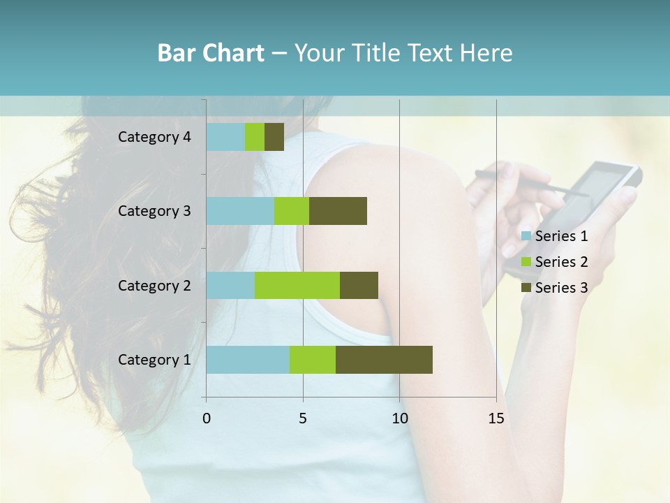A Woman Holding A Cell Phone In Her Hand PowerPoint Template
